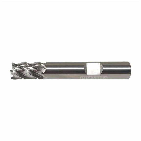 Micro 100 Corner Radius End Mill,Uncoated,4" L VHS-500-5-090