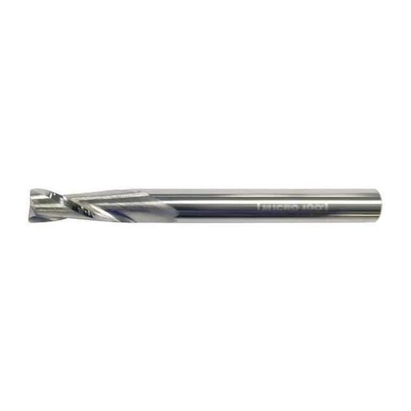Micro 100 Carb End Mill,3/8 In,2FL,CC,Uncoated GEC-375-2-010