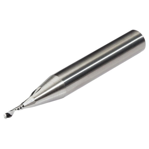 Micro 100 SFPM-050-70 Square End Mill - Upcut, 5 mm Cutter Dia, 20 mm LOC, 1 Fl, 8 mm Shank Dia, 95 mm OAL, Uncoated CA2