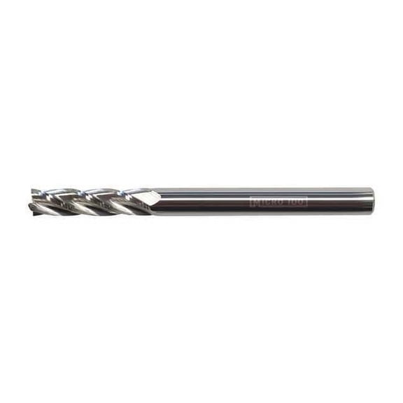 Micro 100 Carb End Mill,3/64 In,4FL,CC,AlTiN Coat GEM-046-4X
