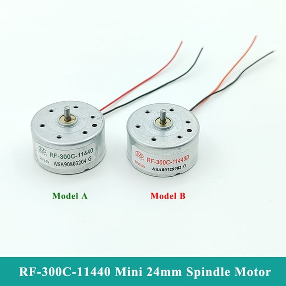 Micro 300 Motor DC 1.5V-6V 5V 6500RPM Mini 24mm Round Spindle Motor Silent DIY CD DVD Player Loder Toy Fan Solar Power Engine