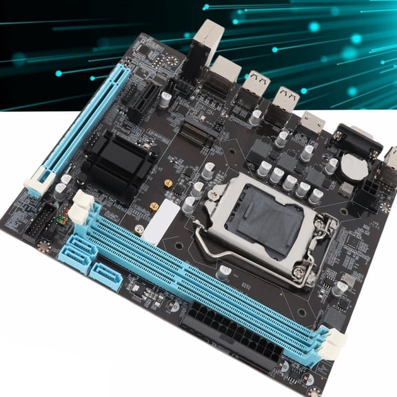 Micro ATX Motherboard Computer Motherboard, 6 USB2.0 H61 Desktop Motherboard for Replacement