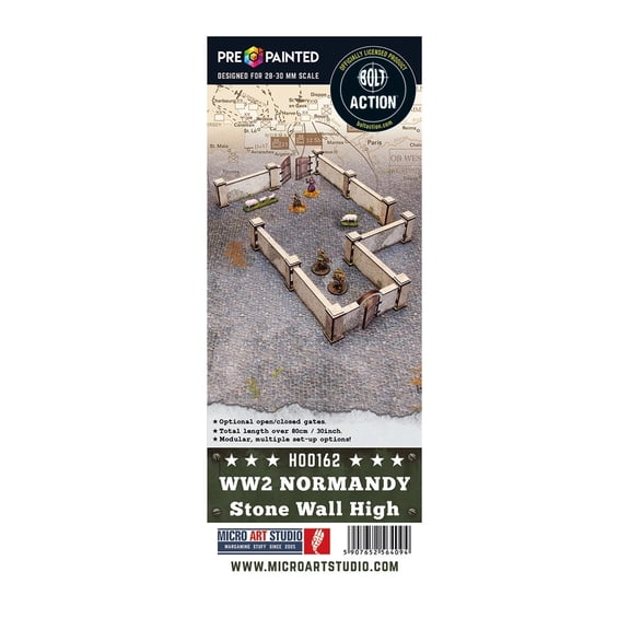 Micro Art Studio: Pre Painted WWII Normandy Stone Wall High