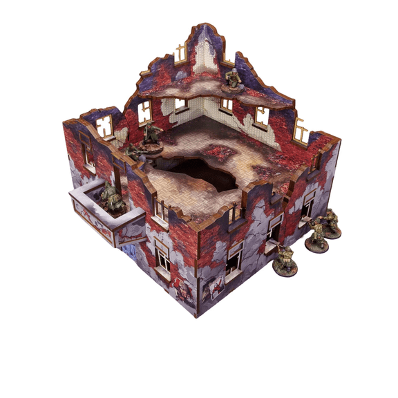 Micro Art Studio WW2 Ostfront Stalingrad: Apartment Block Front (With 3rd Floor) Prepainted