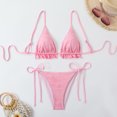 thumbnail image 1 of Micro Bikinis for Women Halter Tie Neck Triangle Bra String Thong with Built-In-Bra, 1 of 5
