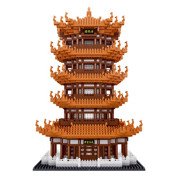 Micro Blocks Mini Blocks Yellow Crane Tower Building Sets Building ...
