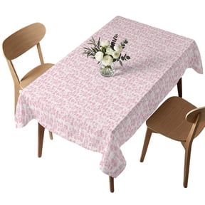 Micro Blossoms Table Cloth 52x70 Inch Rectangle, Rustic Minimalist Pink Pastel Print Tiny Petal Waterproof Tablecloth Washable Table Cover for Party Picnic Dinner Decor
