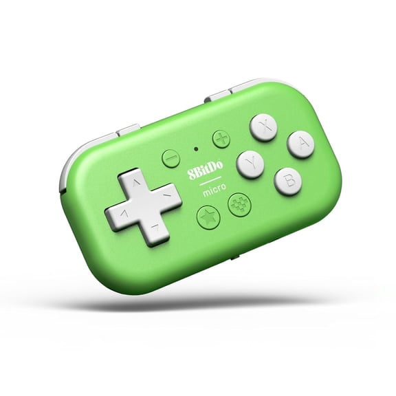 Micro Bluetooth Gamepad Pocket-sized Mini Controller for Switch, Android, and Raspberry Pi, Supports Keyboard Mode (Green)