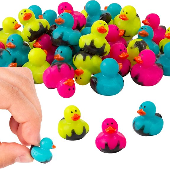 Micro Bright Color Slime Rubber Ducks 24 Pc.