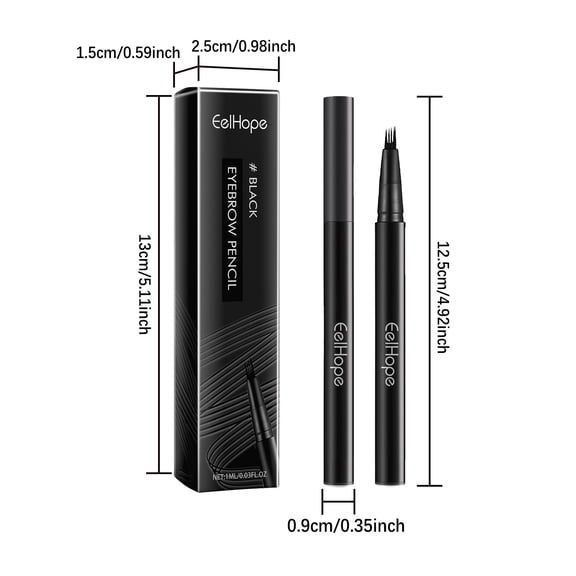 Micro Brow Pencil, Eyebrow Pen, Precise Eye Brow Makeup Pen, Sweat-proof Microblading Eyebrow Pencil Contouring Pen With 4 Fork Long-Lasting Eyebrow Brush Microblade Eyebrow Pencil For Woman 1ml