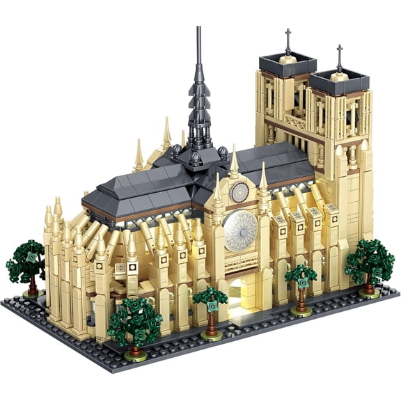 Micro Building Blocks Notre Dame - Architectural Model Cathedral Mini Block Bricks Set Toys, 1757PCS Notre Dame de Paris Famous Building Kit Collectible Decoration