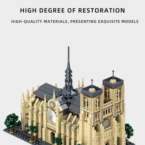 Micro Building Blocks Notre Dame - Architectural Model Cathedral Mini Block Bricks Set Toys, 1757PCS Notre Dame de Paris Famous Building Kit Collectible Decoration