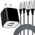 thumbnail image 1 of Micro Cable Cable,Micro USB Cable 6ft with 2.1A USB Wall Charger,Ailkin USB Charger Adapter,High Speed Fast Charging Android Charging Cable 2 Pack Usb Micro Cable with Fast Charger Block, 1 of 8