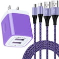 thumbnail image 1 of Micro Cable Cable,Micro USB Cable 6ft with 2.1A USB Wall Charger,Ailkin USB Charger Adapter,High Speed Fast Charging Android Charging Cable 2 Pack Usb Micro Cable with Fast Charger Block, 1 of 8