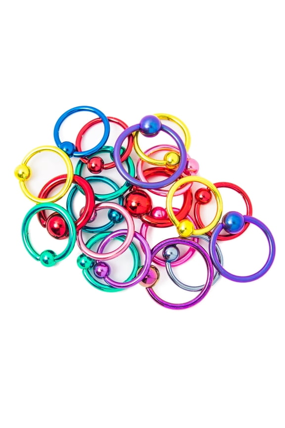 Micro Captive Bead Rings Anodized Twenty pack