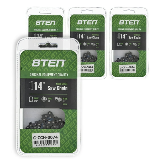 Micro Chisel Chainsaw Chain 14 inch .043 1/4 72DL for Stihl MSA120 C-B 4 Pack 810-CCC2296H