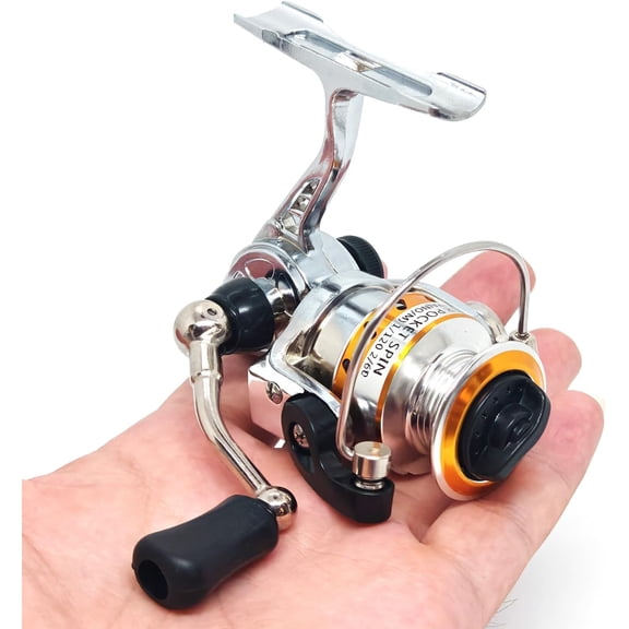 Micro Compact Spinning Reel, Mini 100 Metal Small Fishing Reel for Freshwater and All Season Fishing