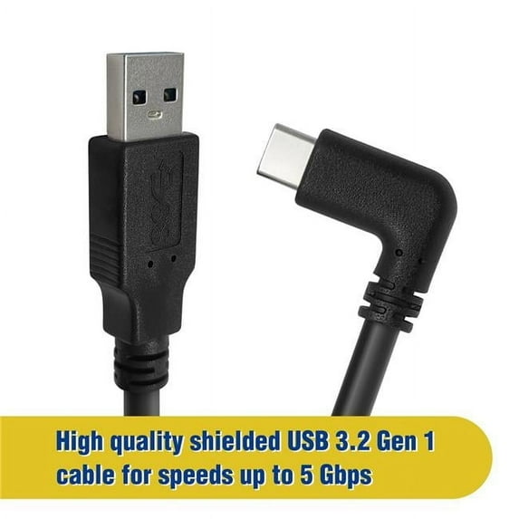 Micro Connectors E07-321CRA-5M 16 ft. 5A USB 3.2 Gen 1 Type-C Male To A Male Cable, Black