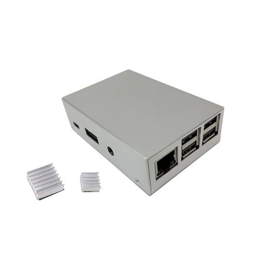 Micro Connectors RAS-PCS03-SL Aluminum Raspberry Pi 3 Model B B Plus Case - Silver