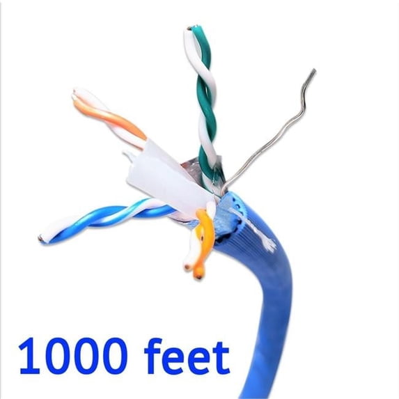 Micro Connectors TR4-570SH-BL 1000 ft. Solid Shielded STP CAT 6A Bulk Ethernet Cable - Blue