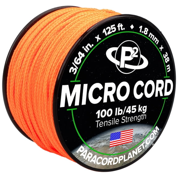 Micro Cord - Neon Orange - 125 Feet - Spool