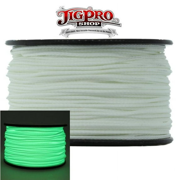 Micro Cord Paracord 1.18mm x 125' Glow in the Dark by Jig Pro Shop - Made in the USA