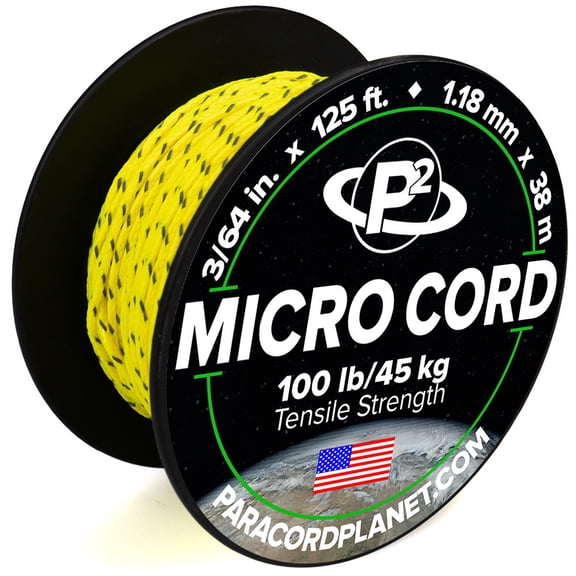 Micro Cord - Reflective Neon Yellow - 125 Feet - Spool