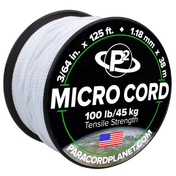 Micro Cord - White - 125 Feet - Spool
