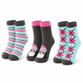 thumbnail image 1 of Girls Micro Cozy Character Socks, 3 Pack, Soft Plush Whimsical Pattern Socks, GREEN, S/M, 1 of 8