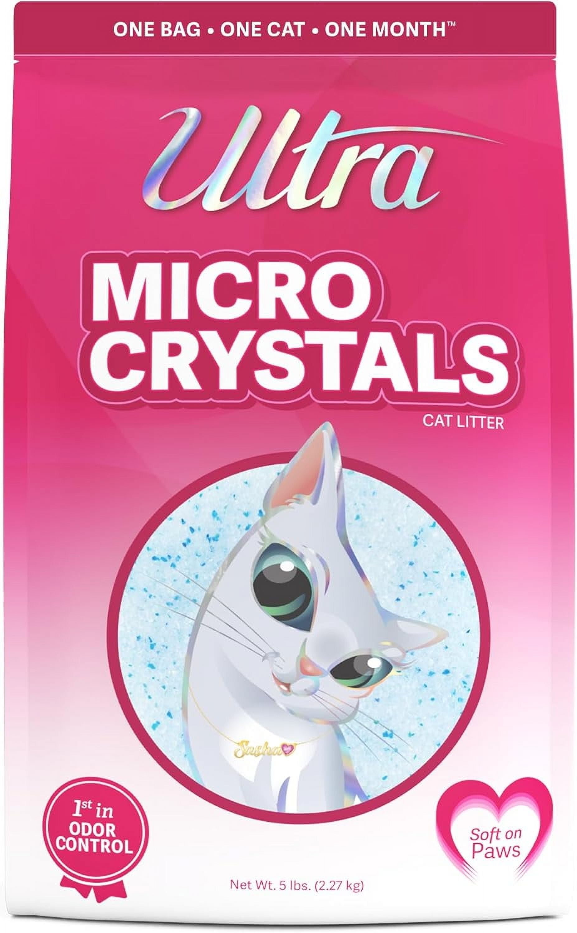 Micro Crystals Cat Litter - 99.9% Dust Free, Soft on Paws, Fragrance Free - 5 Lbs.
