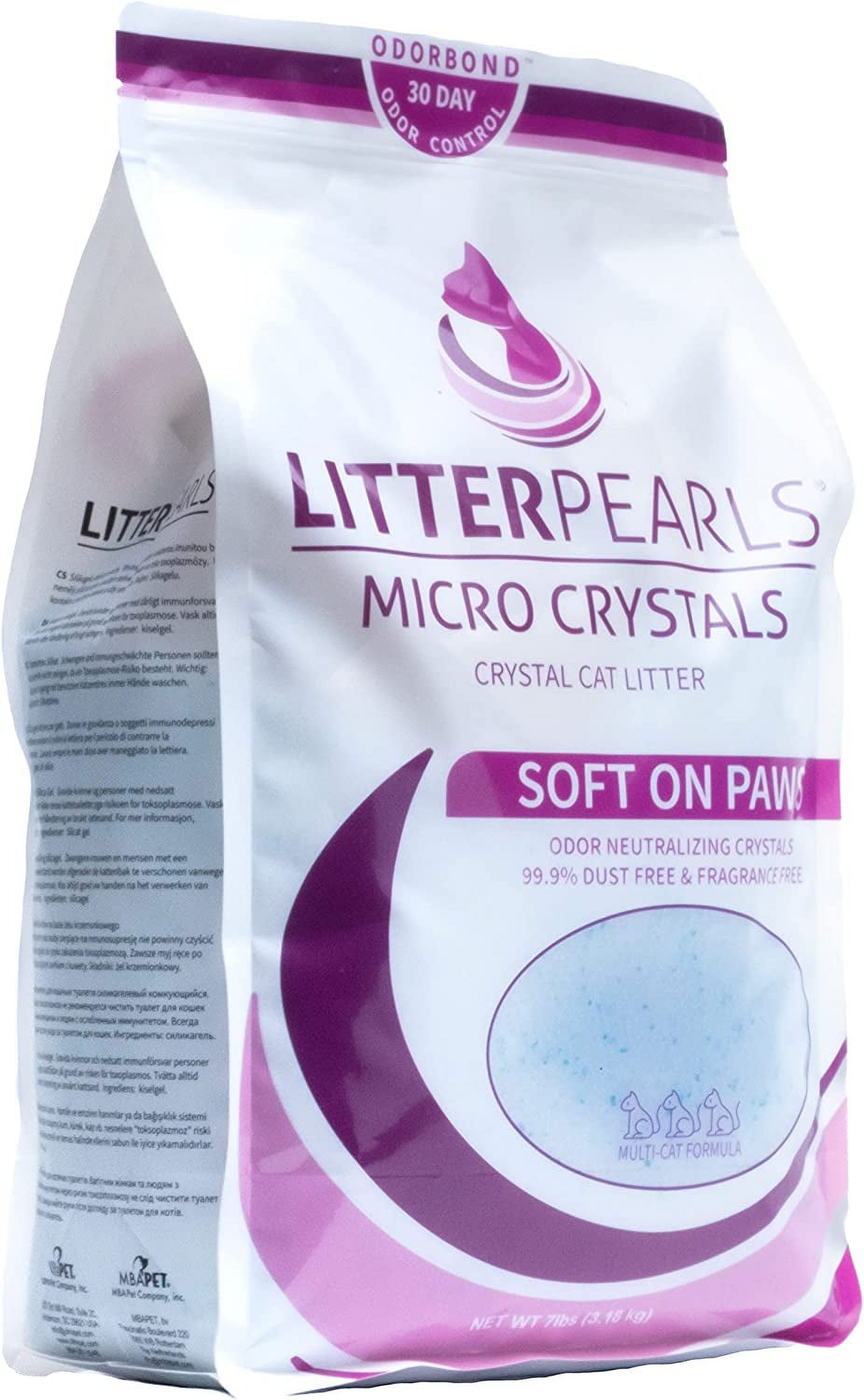 Micro Crystals Unscented NonClumping Crystal Cat Litter with Odorbond, 7 lb, White, Clear and