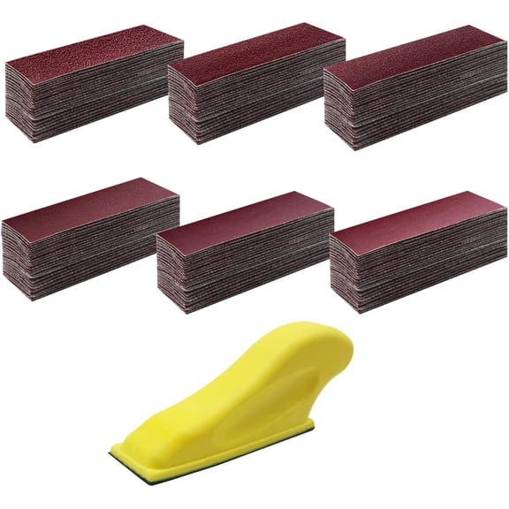 Micro Detail Sander Paper Kit Wet Dry Sandpaper 80 120 180 240 400 Grit 3.5 x 1 Hand Sanding Block for Small Projects for Detail Works, Crafts, Metal Sanding