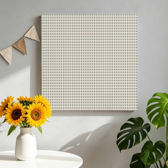 Micro Dots Canvas Wall Art, Sage Green Repeating Grid Tiny Pattern Modern Farmhouse Framed Canvas Wall Decor Picture Print Artwork Decorations for Living Room Office Ready to Hang 8" x 8"