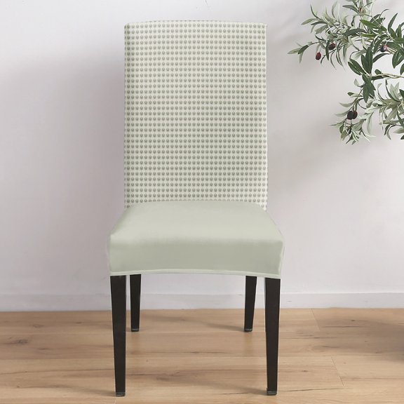 Micro Dots Dining Chair Covers Set of 1, Sage Green Repeating Grid Tiny Pattern Modern Farmhouse Chair Covers for Dining Room Removable Seat Protectors Slipcovers for Home Party Wedding Banquet