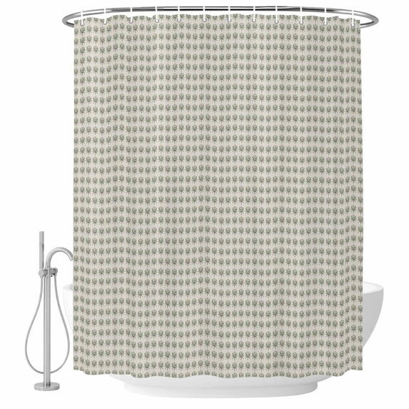 Micro Dots Shower Curtain for Bathroom, Sage Green Repeating Grid Tiny ...