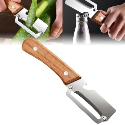 Micro Drag Peeler, Multifunctional Vegetable Peeler, Stainless Steel Blade Peeler With Wooden Handle, Non-Slip Fruit Peeler For Kitchen, Save Time Less Waste