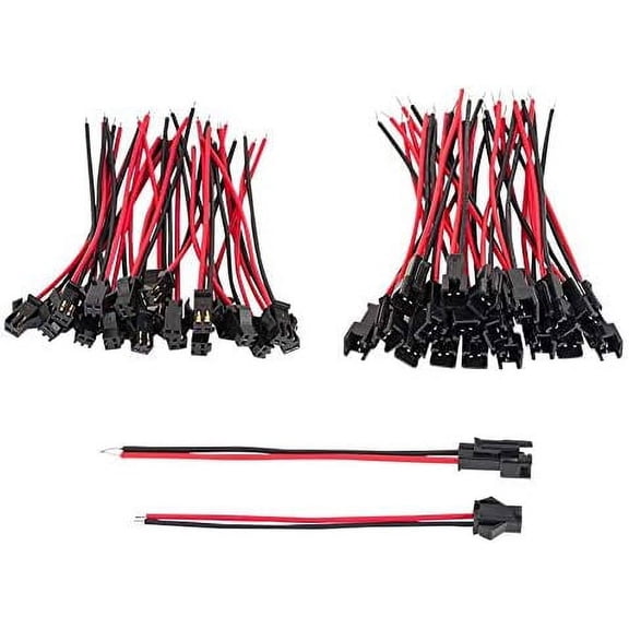 Micro Electrical Connector Adapter, 20 Pairs 2 Pin JST SM Male And Female Connectors For Easy Install, Zinc Copper Core Wire Cables Suitable For Common Usage In Led Lighting