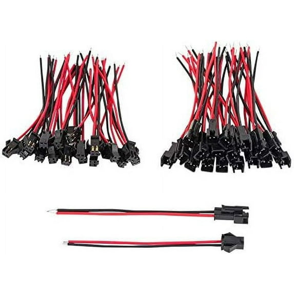 Micro Electrical Connector Adapter, 20 Pairs 2 Pin JST SM Male And Female Connectors For Easy Install, Zinc Copper Core Wire Cables Suitable For Common Usage In Led Lighting