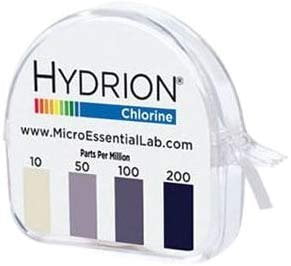 Micro Essential Lab CM-240 Hydrion Chlorine Dispenser 10-200 PPM Test Roll Plus Extra Roll 200 Tests
