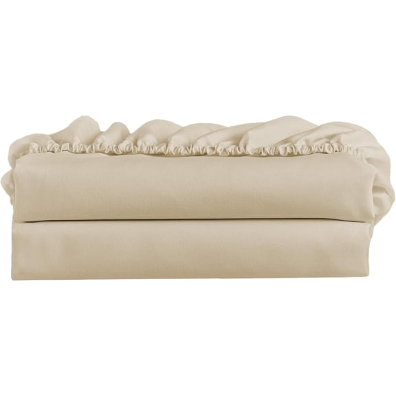 Beige Twin XL Fitted Bed Sheets (2-Pack) Soft and Comfy - Twin Extra Long, 15" Deep Pocket, 39" x 80" Great for Dorm Room, Hospital and Split King Dual Adjustable Beds (Beige) Twin XL Beige