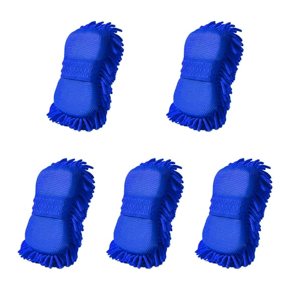 Micro Fiber Bristle Sponge,Premium Chenille Microfiber Wash Sponge, Two Sided Lint and Scratch-Free Ultra Absorbent Cleaning Glove, Sponge Washing Tools for Truck, SUV, RV, Boat, and Motorcycle