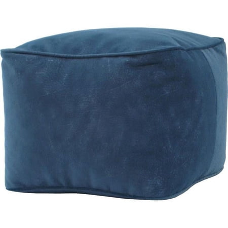 Micro-Fiber Suede Bean Bag Ottoman, Navy Blue - Medium
