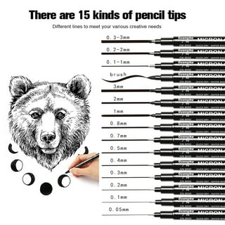 YISAN Black Drawing Pens,Fineliner Ink Pens,Set of 12 Micro-Pens,Art  Pens,Manga Pens,for Sketching,Technical Drawing 902195 