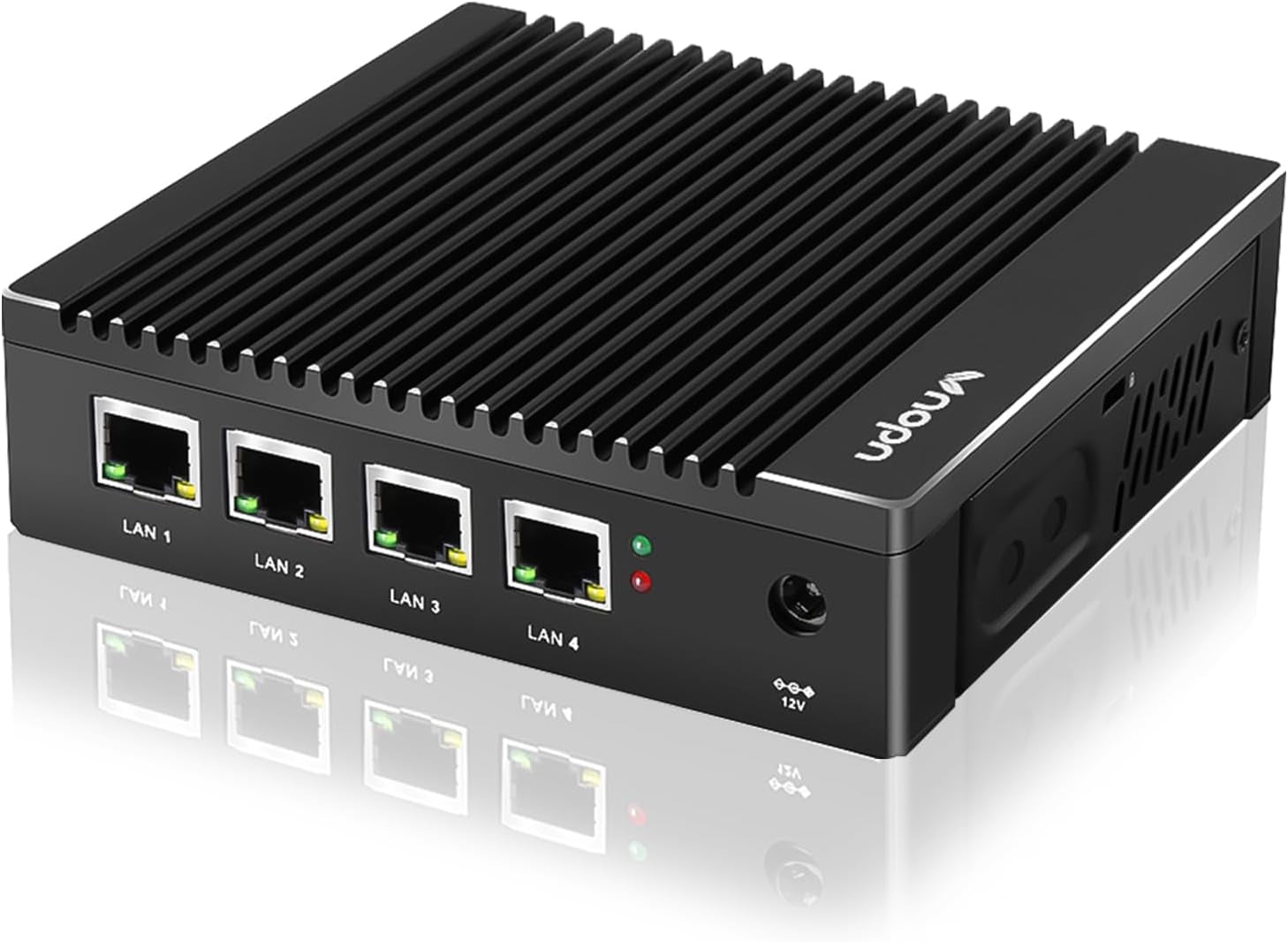 Sharevdi Firewall Micro apparaat, 4 x In-tel i225 2.5 Gbe NIC's, In-tel Pentium N3700 4 Cores/4 Threads, SSD Dual HDMI/USB3.0/RS232 COM, AES NI, compatibel met OPNsense (8 G 128 G/6LAN
