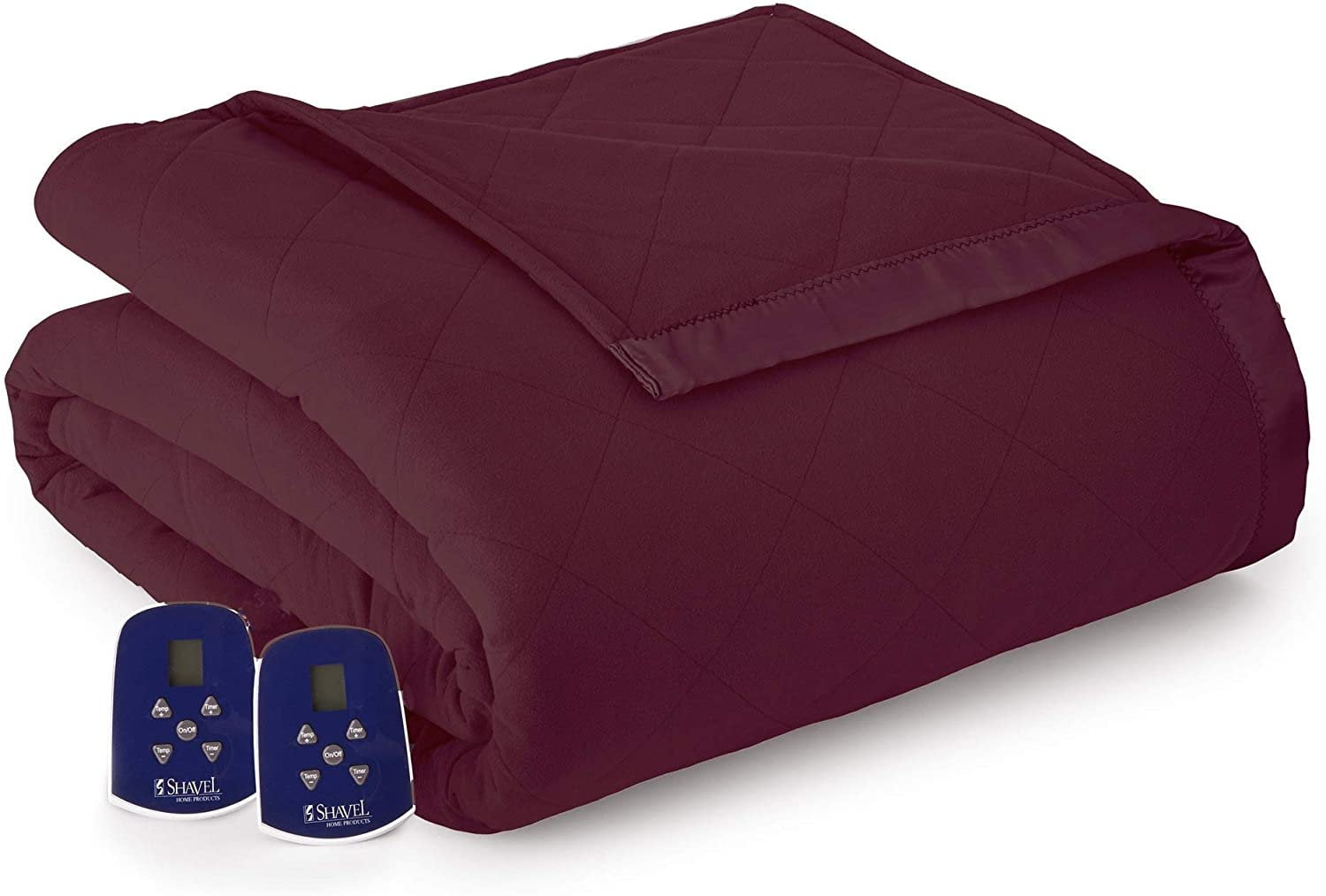 Micro Flannel® Electric Heated Blanket, Full, Wine - Walmart.com