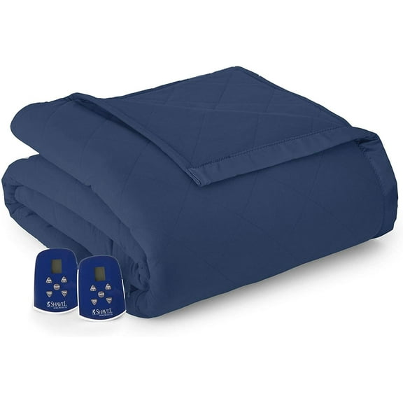 Micro Flannel® Electric Heated Blanket, King, Smokey Mt. Blue