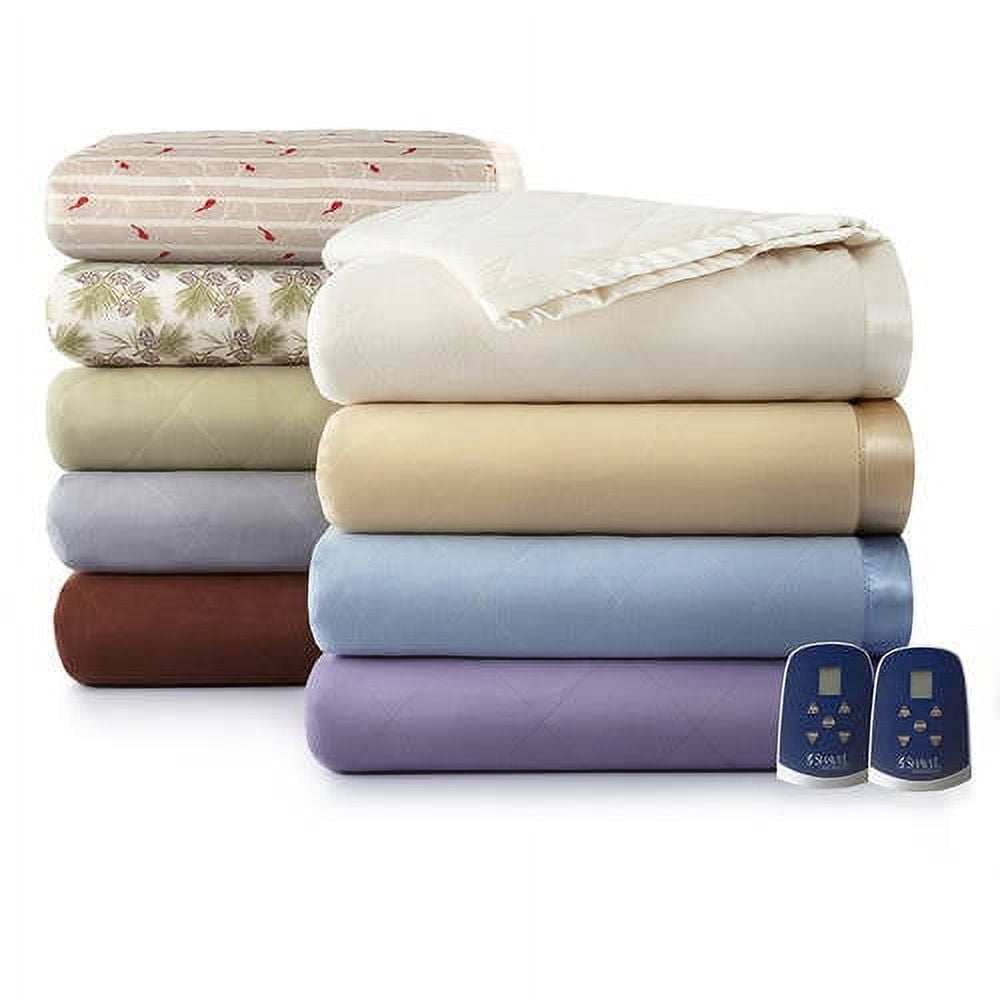 Twin Green Micro Flannel Electric Heated Blanket