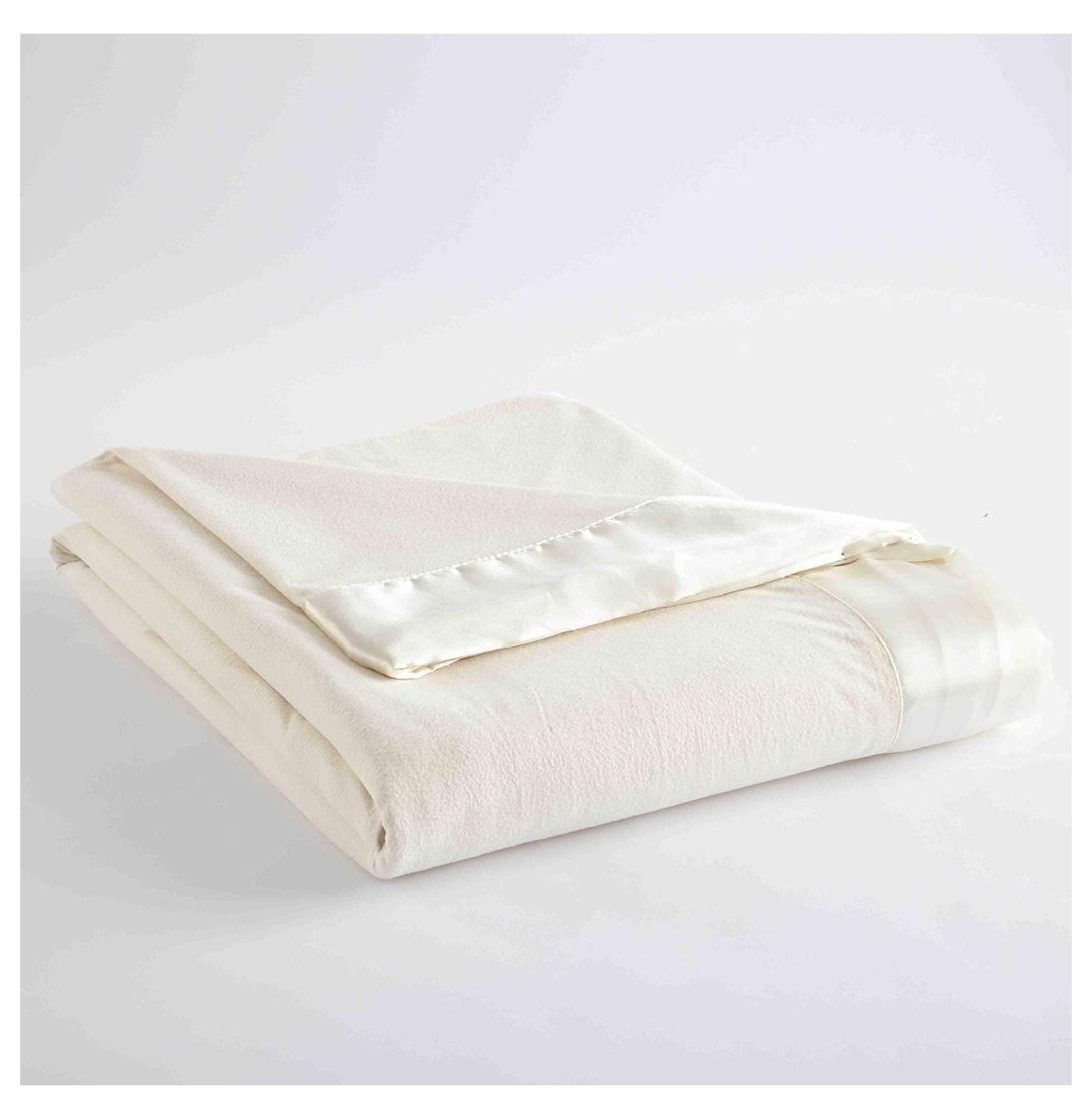 Ivory King Micro Flannel Fleece Sheet Blanket with Satin Trim