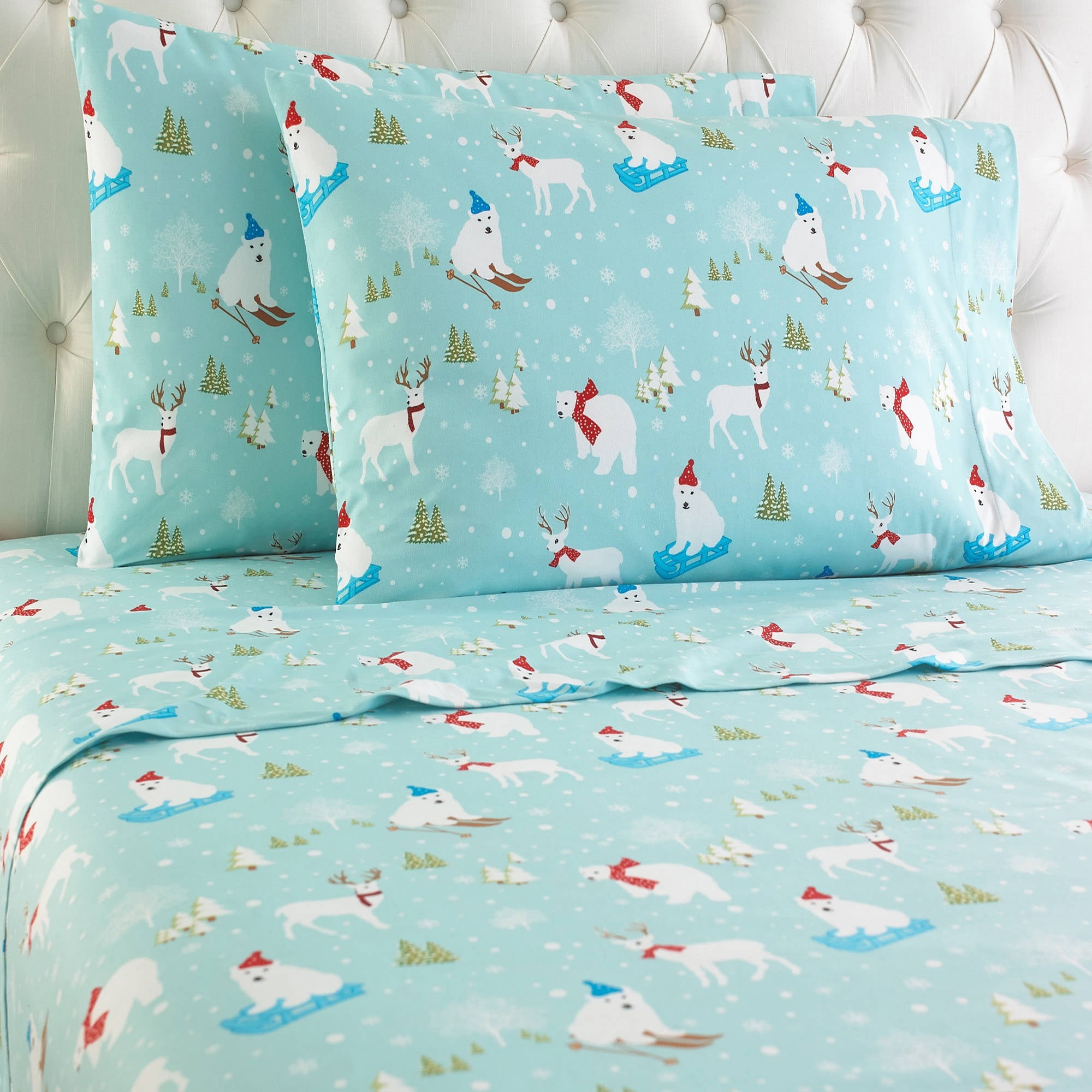 Fun in the Snow Queen Micro Flannel Sheet Set