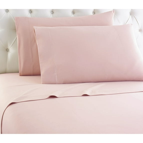Micro Flannel Solid Color Deep-Pocket Sheet Set, Full, Petal Pink